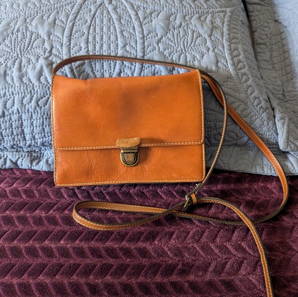 Patricia Nash Tan Leather Crossbody Bag